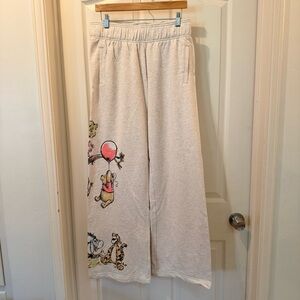 Disney Winnie the Pooh Cream Colored Wide Leg Sweat Pants